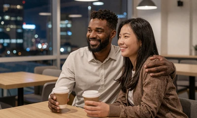 Video testimonial thumbnail of Robert and Jisoo discussing their engagement story